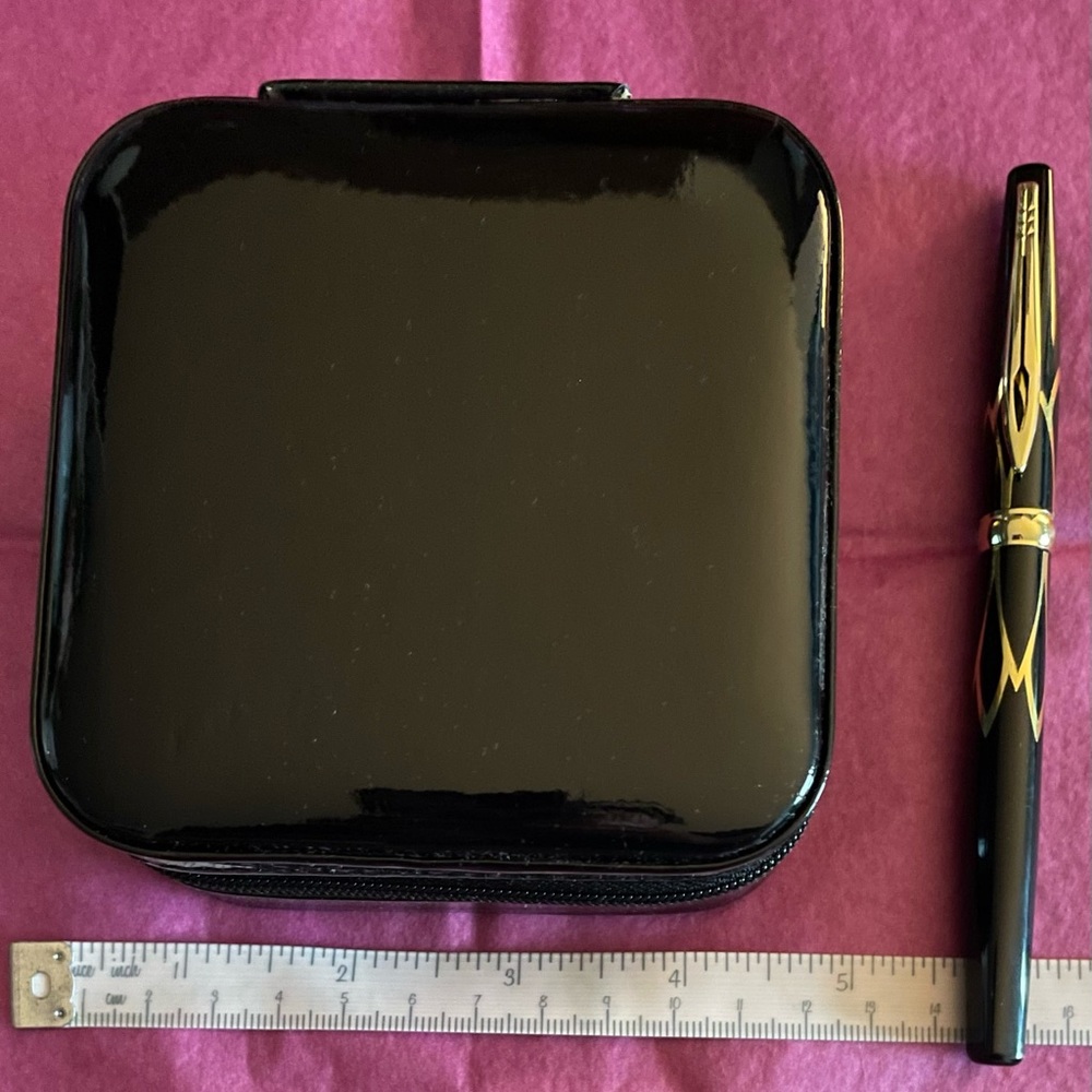 New Black Patent Leather Travel Case for Jewellery